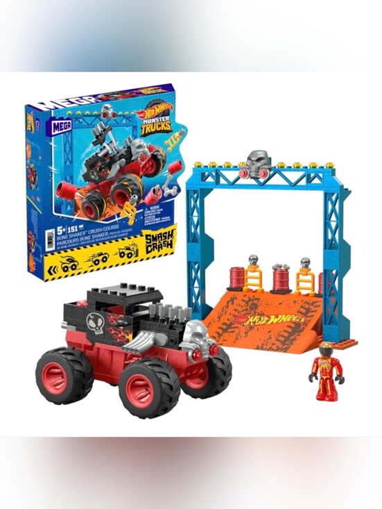 Lego Other - Mega Hot Wheels x Lego Monster Trucks Bone Shaker Crush Course Toy - Red & Black